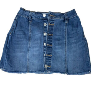 PACSUN Denim Raw Hem Button Front Skirt - Sz 23